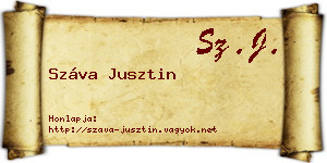 Száva Jusztin névjegykártya